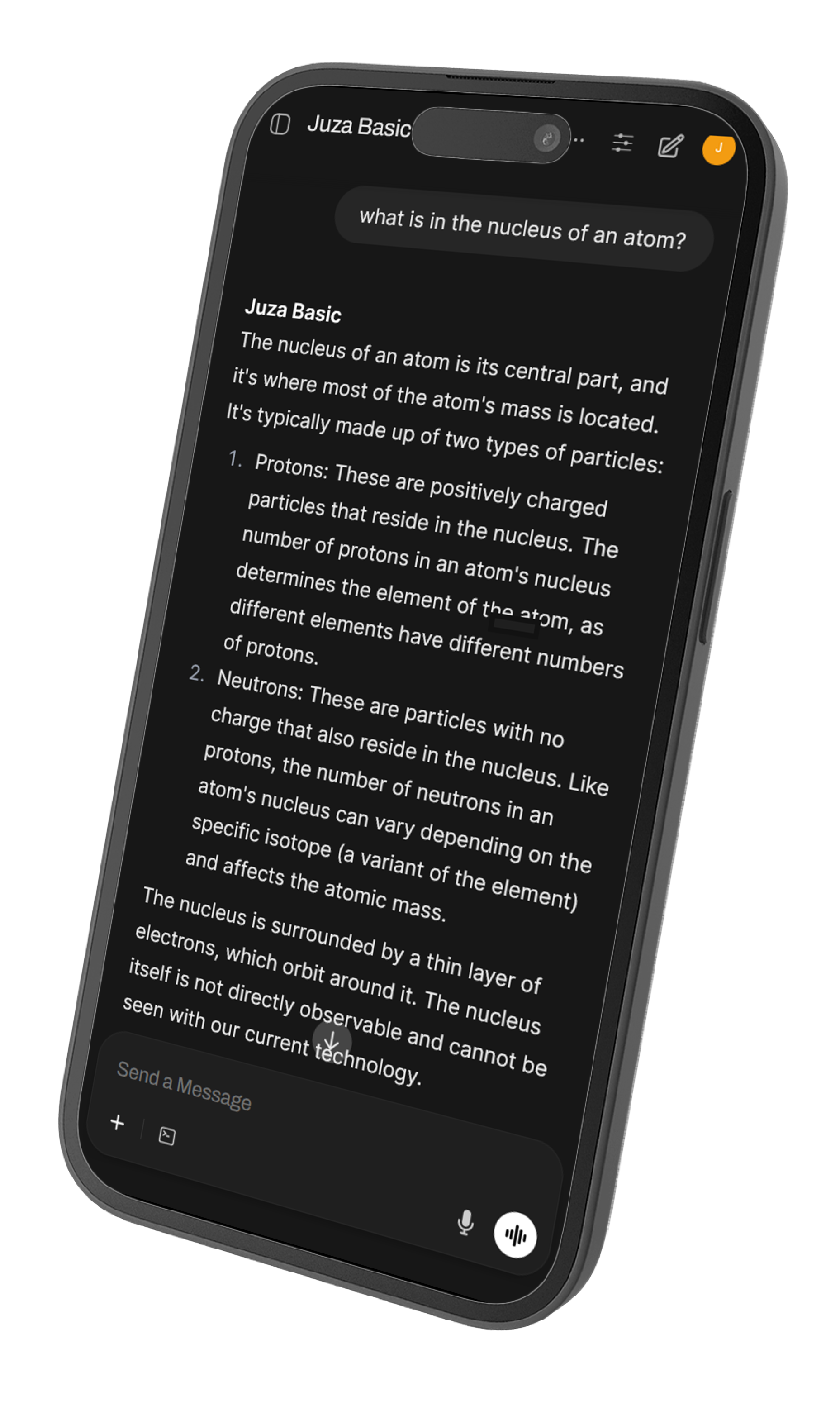 Juza AI black iphone-left