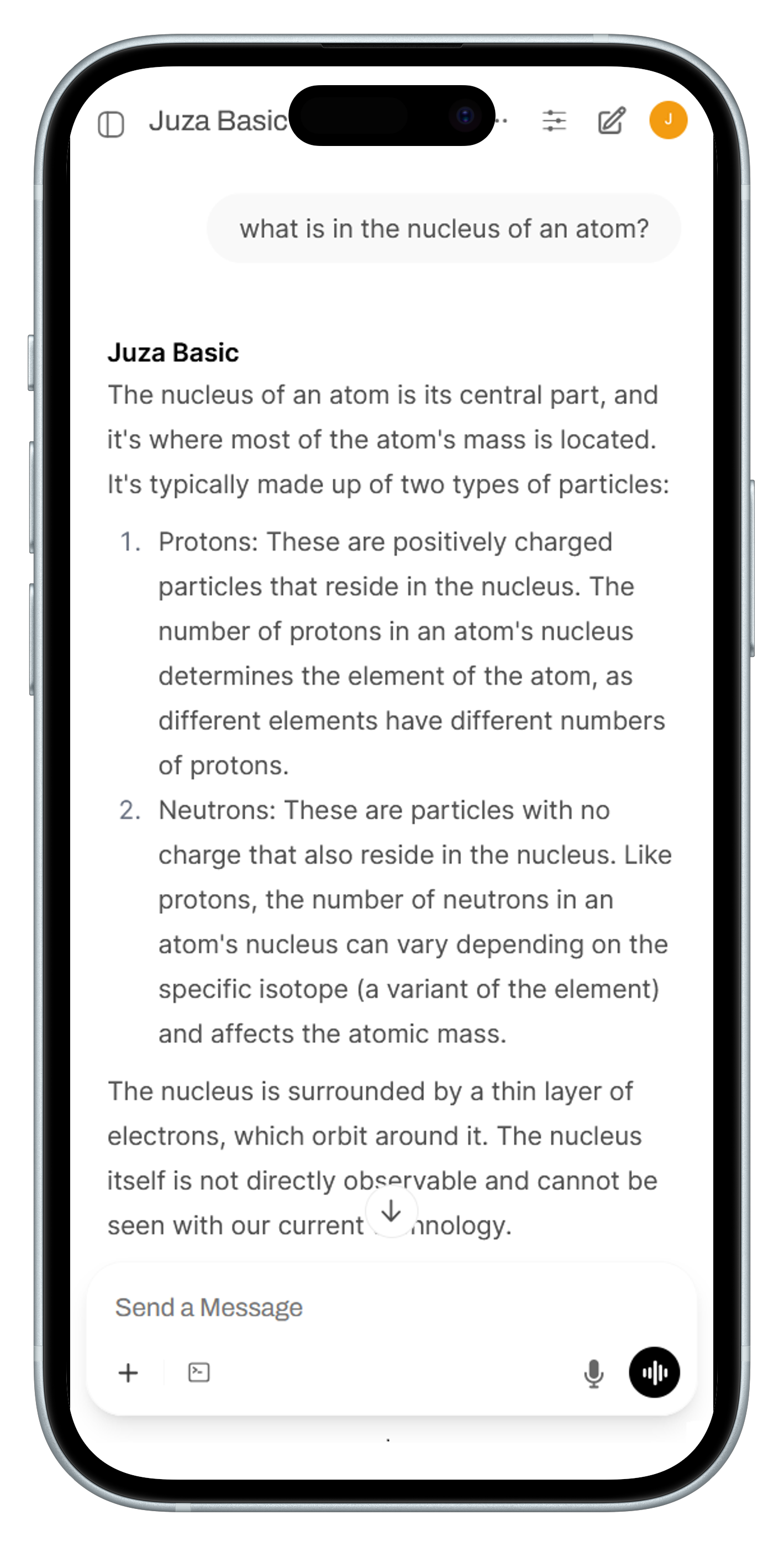 Juza AI white iphone-portrait